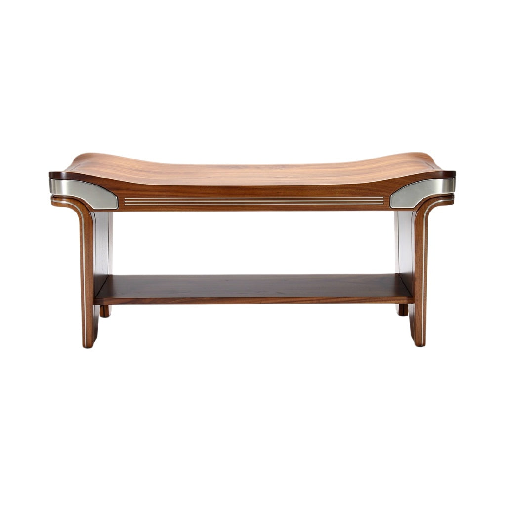 **Technische Titel: Elegante Houten Salontafel met Metalen Accenten**
