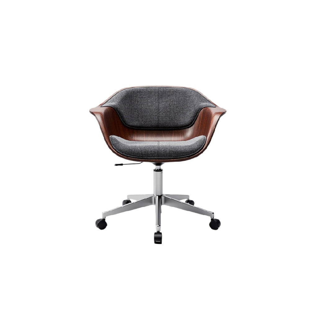 Technische Titel: "Moderne Ergonomische Bureaustoel met Houten Accent en Verstelbare Hoogte"