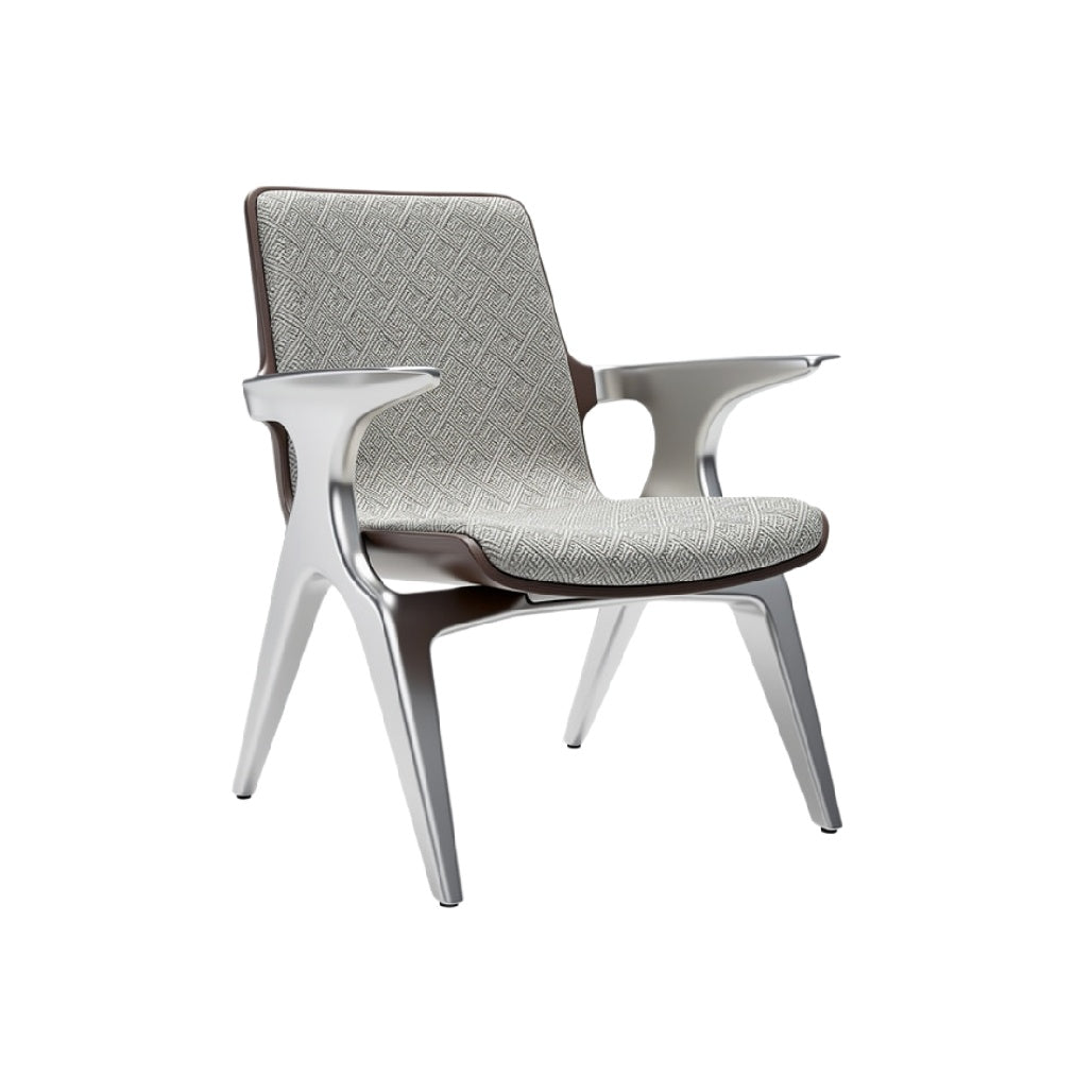 Moderne Designstoel met Aluminium Frame en Stoffen Zitting
