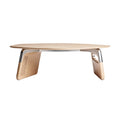 Technische Titel: "Modern Ovalen Houten Tafel met Aluminium Onderstel"