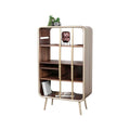 Moderne Boekenkast met Glazen Deuren en Houtlook – Elegant Meubel voor Woon- en Werkruimtes