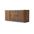 Moderne Houten Dressoir met Strak Design en Metalen Accenten